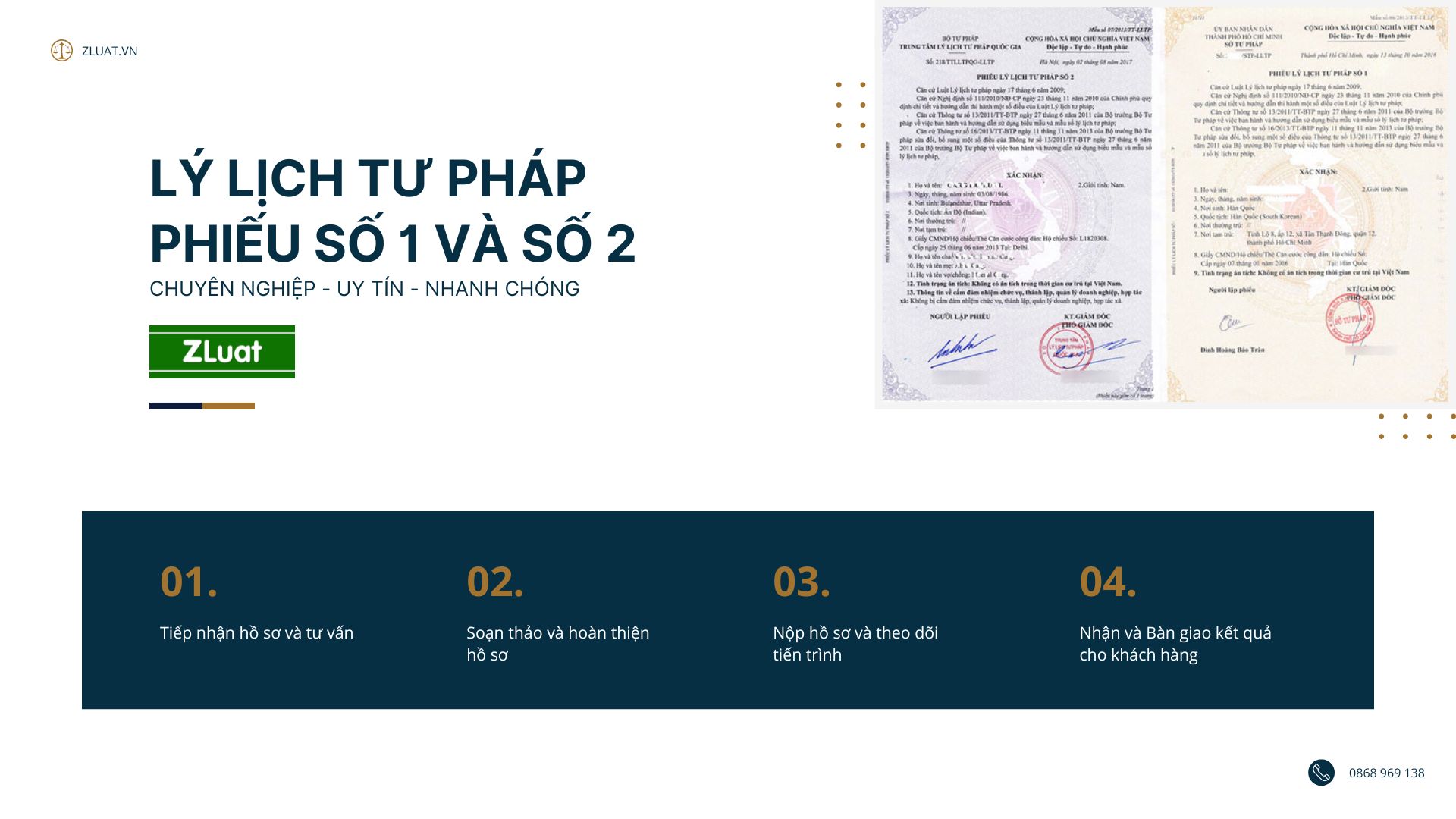 <b>Hỗ trợ trọn gói làm lý lịch tư pháp (số 1, số 2) nhanh gon – chuẩn pháp lý  / online / nhận kết quả tận nhà ở xã Nhà Bè, Thành phố Hồ Chí Minh - Ảnh 1